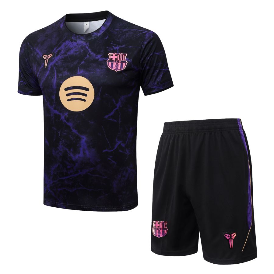 Set Shirt Short Barca 2026/27 Zwart Paars
