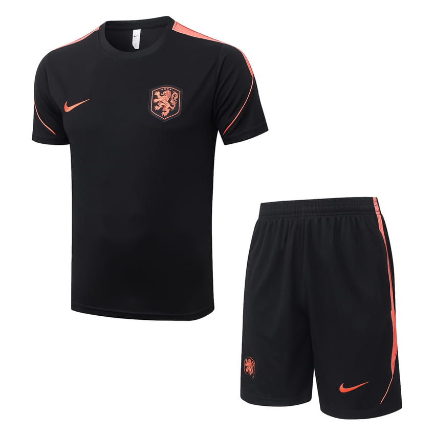 Set Shirt Short Nederland 2026/27 Zwart Oranje